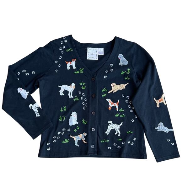 Michael Simon Lite 100% Cotton Dog Paw Print Sweater Sz S - Picture 2 of 7